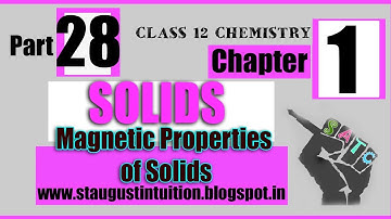 Class 12 CHEMISTRY Solid State Part 28 Magnetic Properties of Solids