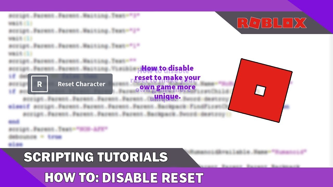 2018 How To Disable The Reset Button On Roblox Youtube - roblox disable reset character