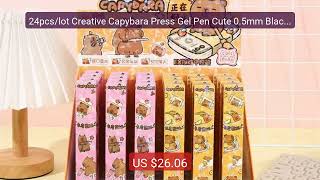 24pcs/lot Creative Capybara Press Gel Pen Cute 0.5mm Black Ink Sign... — Top Rated 2026 | Buy Now!