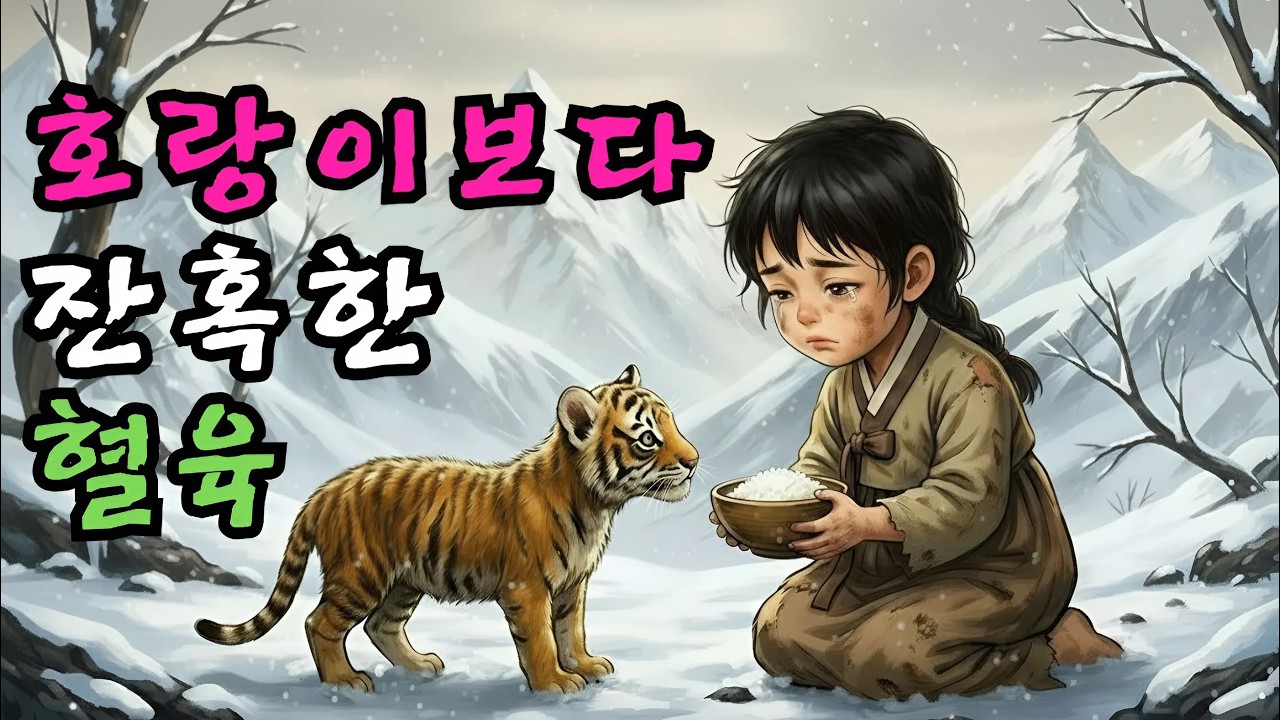 설산에서 굶주린 소녀가 새끼 호랑이와 나눈 마지막 끼니, 그 후에 일어난 눈물겨운 기적 | 민담·감동이야기·희망이야기