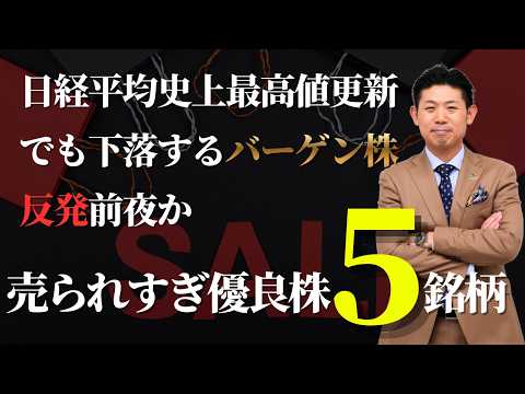 【2026年バーゲンセール】反発狙いで資産を増やせ！現在下落中の優良株５銘柄を株価見通し解説付きで紹介!!