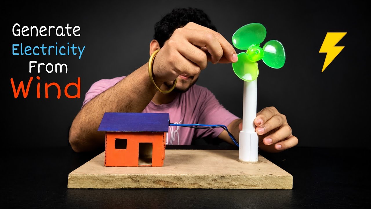How to make a Wind Turbine at home ( Easy school science project) - YouTube