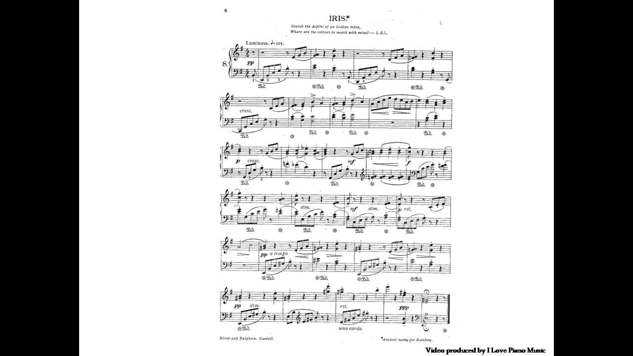 Iris from River and Rainbow by Walter Carroll / Intermediate piano sheet music