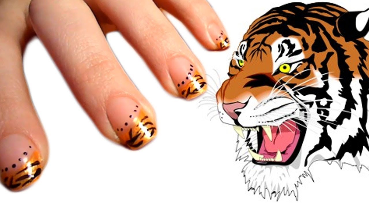 8. "Tiger Face Nail Art Tutorial for Beginners" - wide 4