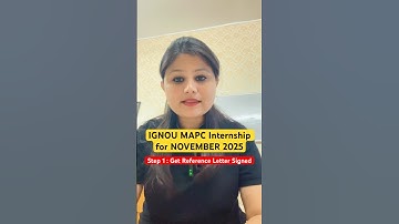 IGNOU MAPC Internship Nov 2025 #ignoumapc #ignou