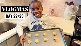 VLOGMAS DAY 22+23: Baking cookies with Ethan, Wrapping Gifts!