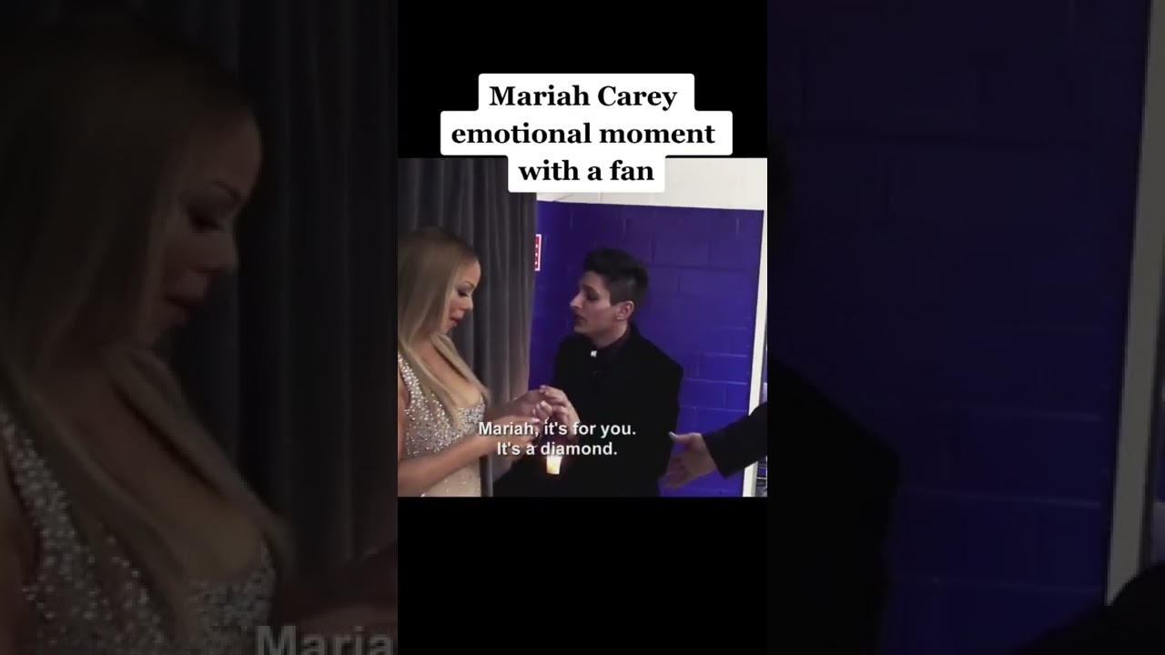 Emotional moment for Mariah Carey with a fan at a meet and greet😔