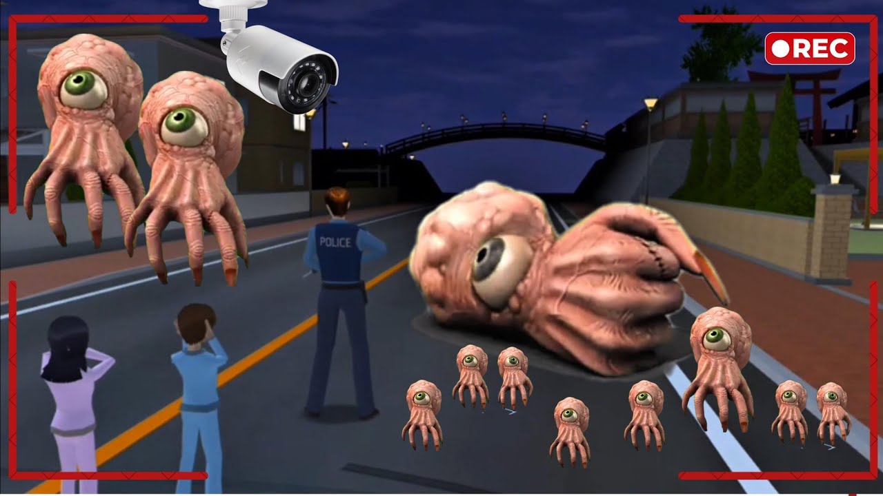 Yuta Mio chased by the brain eye monster👀|#sakuraschoolsimulator #shortfilm #viralvideo #trending