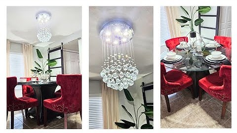 NEW: Install of Modern Chandelier by Crystop in Dining Room and Tablescape