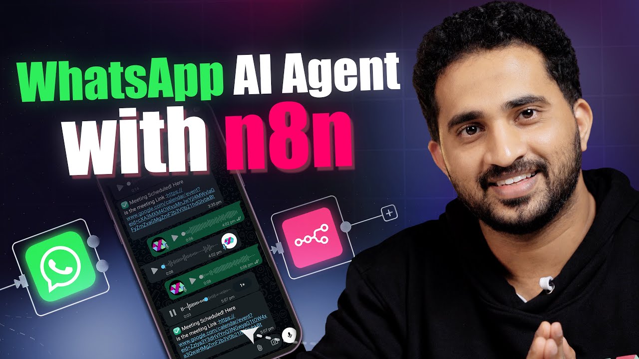 WhatsApp AI agent booking meeting and sending email via n8n automation