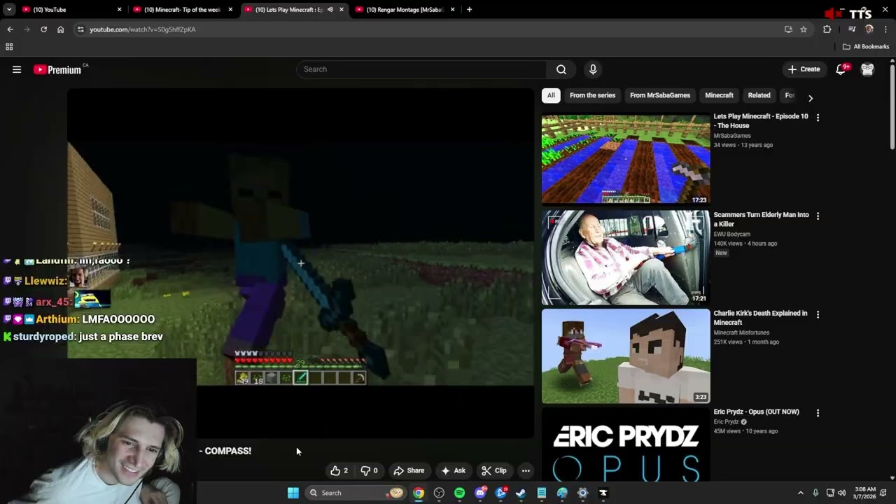 xQc реагирует на старые видео Джесси по Minecraft.