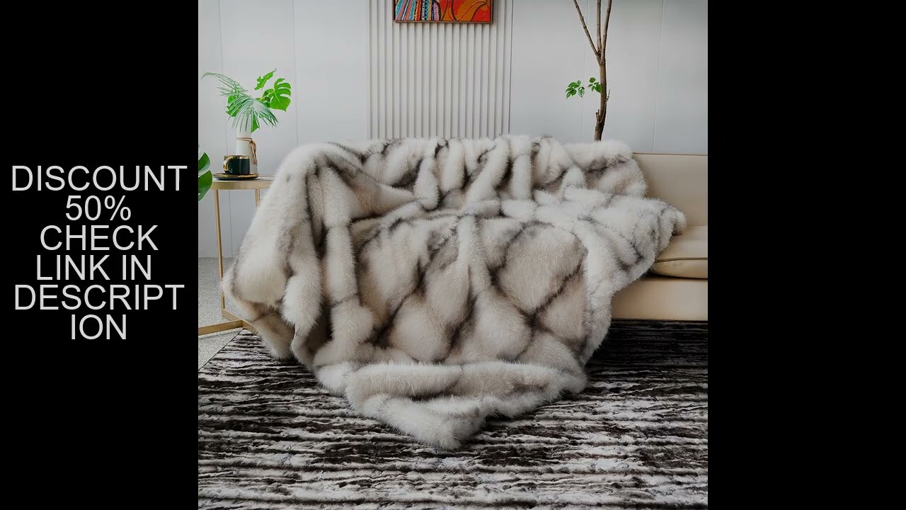 Faux Fur Blanket for Bed Luxury Decor White Blanke Super Soft Fuzzy Faux Fox Fur Blankets Winter War