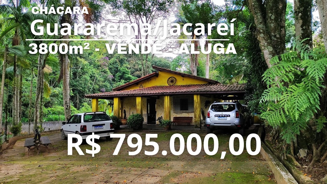Chácara 3800m²  PORTEIRA FECHADA Venda ou Aluga divisa de Jacareí com Guararema, 100km da capital