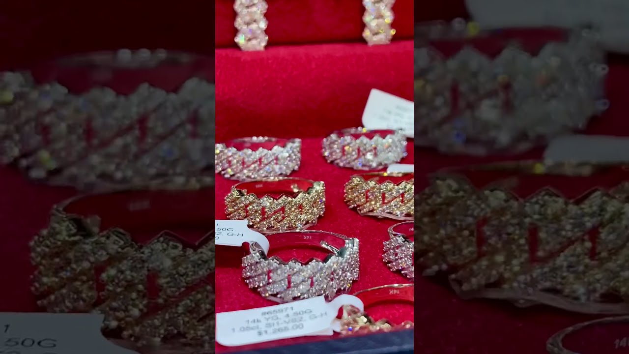 TraxNYC Reviews: 14K Gold One Row Diamond Cuban Link Ring (