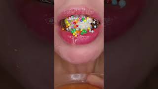 ASMR Satisfying Eating Gummy In Sprinkles #asmr #asmrvideo #satisfyinglips