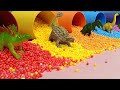 Colorful Eggs Become Big Dinos | FUN ADVENTURE with Ankylosaurus, T-Rex, Stegosaurus &amp; More