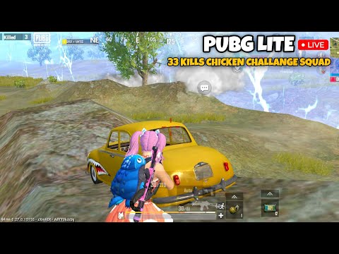 PUBG LITE LIVE 33 KILLS CHICKEN CHALLANGE SQUAD INTENSE GAMEPLAY 