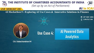 Hackathon 5: Series 1 - Use Case 4 | AI Powered Data Analytics | CA. Subachandran M