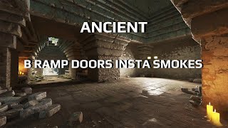 CS2 Ancient – Perfect B Ramp Door Smokes from CT Spawn (All Lineups)