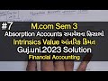 #7 Absorption Accounts સમાવેશના હિસાભો | Intrinsics Value આંતરિક કિંમત | Financial Account