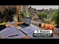 5 HOUR STUDY WITH ME  |  Background noise, 10 min Break, No music, Study with Merve