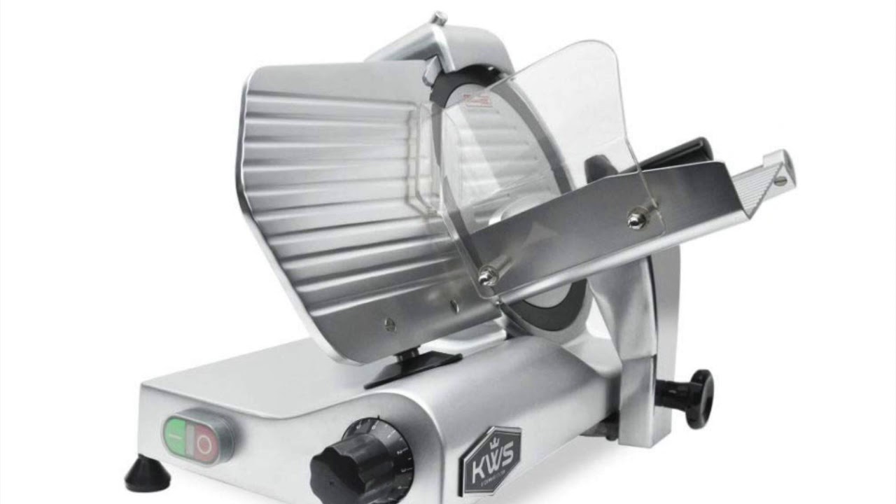 KWS MS-10NT Premium Commercial 320W Electric Meat Slicer 10-Inch with Non-sticky Teflon Blade