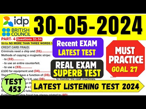 Ielts Listening Practice Test 2024 With Answers | 30.05.2024 | Test No - 452