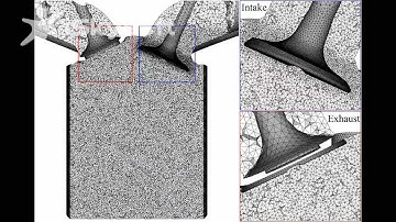 Mesh movement in a 4-valve piston engine configuration (AVBP - CERFACS).