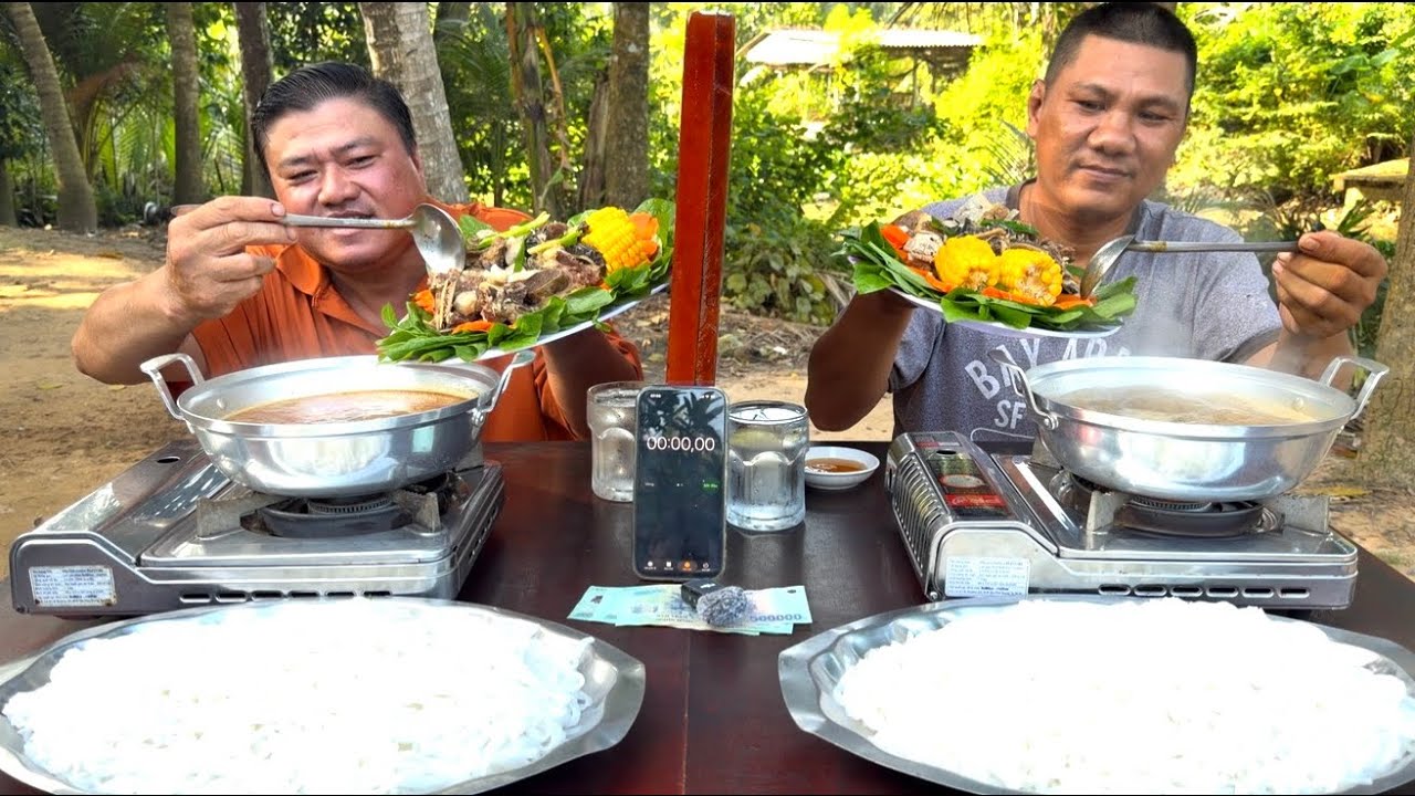 Trận Đấu Khủng.Khiếp Một Bàn BÁNH PHỞ BÒ NẤU LẨU CHANH MUỐI Ngon Lạ Miệng Thắng Được 3Tr | ATĐQ 