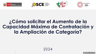 Como solicitar el aumento de la capacidad maxima de contratacion y la ampliacion de categ