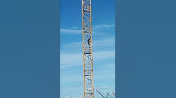 this is how they climb crane tower