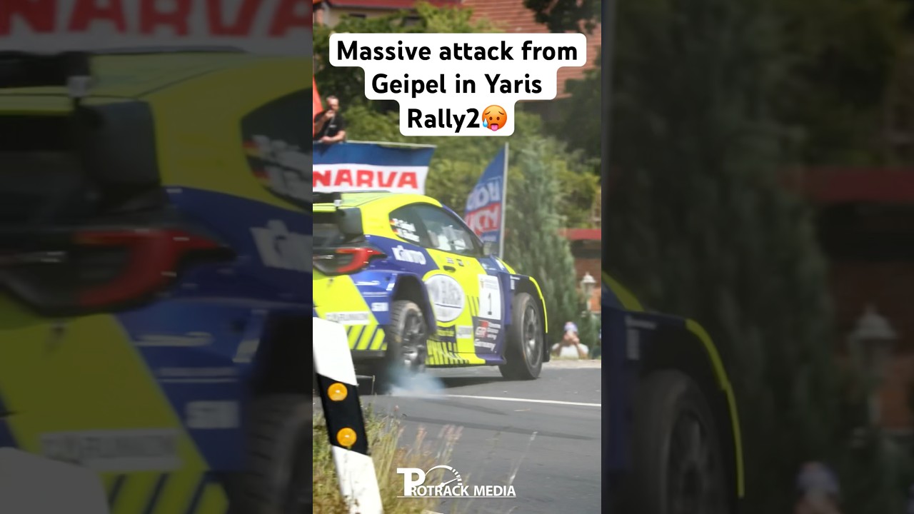 Philip Geipel in attack mode with the Yaris Rallye2 