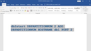 Db2 DPF 01 Add Node db2start DBPARTITIONNUM ADD