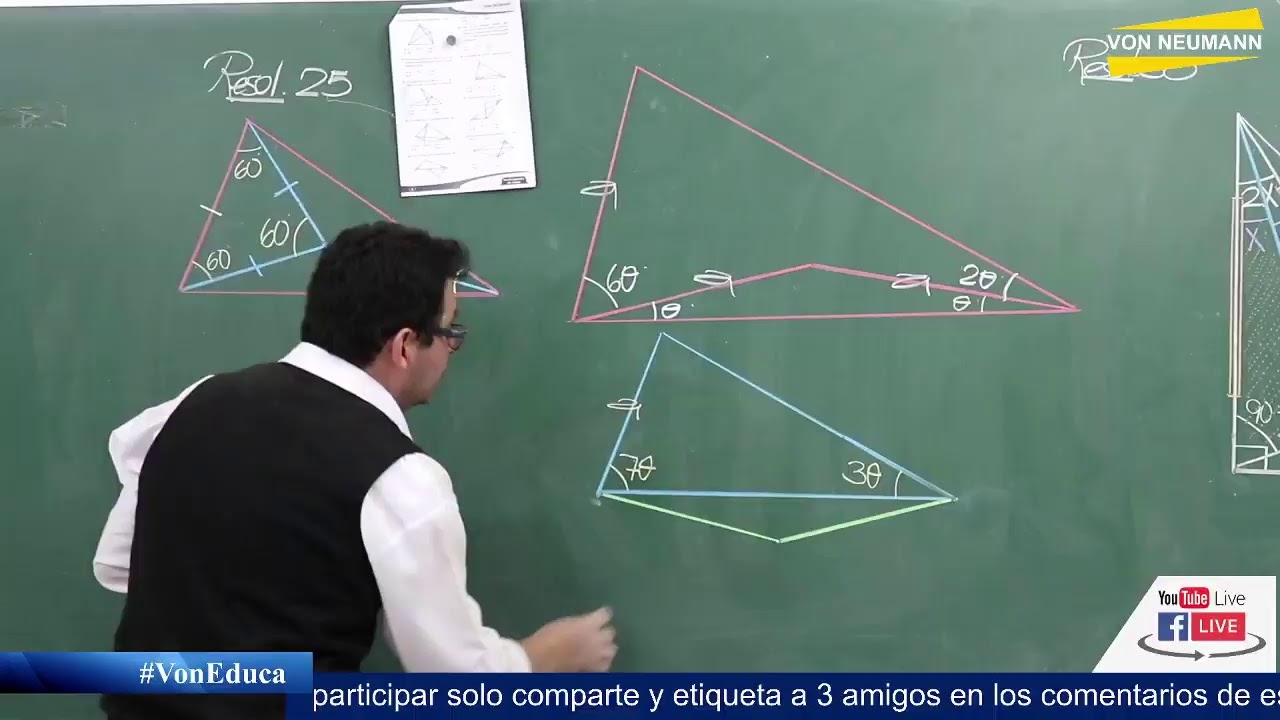 Clase EN VIVO 🔴 de Geometría 🟢🟦🔺Tema: Congruencia de Triángulos 🔺