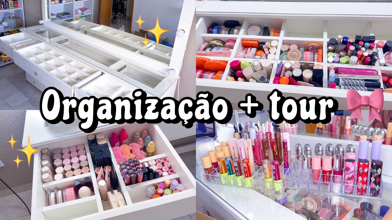 Organizando a penteadeira + tour 🎀✨
