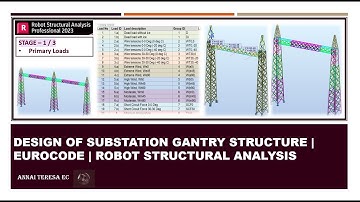 Design of Substation Gantry structure | Eurocode | Robot Structural Analysis | STAGE 1 of 3