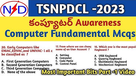కంప్యూటర్ Awareness#Computer Fundamental # Computer fundamental Mcq questions and answers # JACO