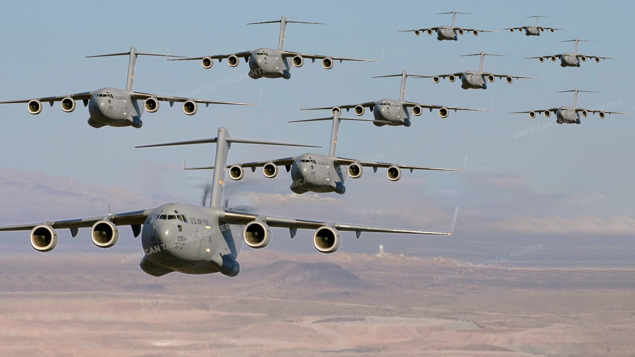 Iran High Alert! Dozens Of US Air Force C-17 Transport Aircraft Deploy to  Middle East