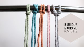 5 UNIQUE Macrame Knot Techniques/ Reinforced Lark's Head Knot, Cat's Paw, Bull Hitch Knot