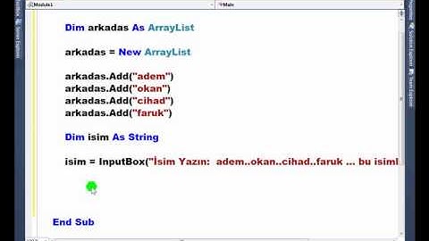 Visual Basic .NET - Ders 305 : ArrayList - Contains-2