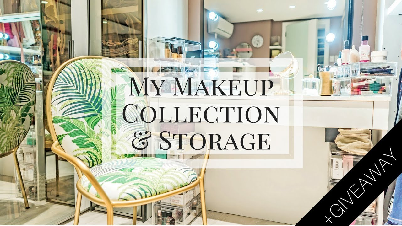 My Makeup Collection and Storage 2017 + GIVEAWAY | Camille Co