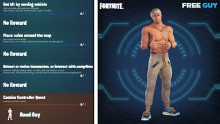 How to COMPLETE ALL FREE GUY QUESTS in Fortnite! (Free Guy Challenges)