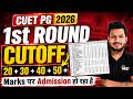 CUET PG 2026 1st Round Cut Off Out 🔥 Subject Wise Cut Off List Released #cucetpg2026