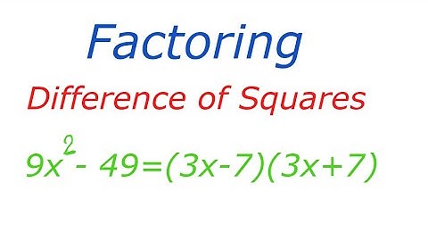 Factoring Difference of Squares, Difference of Squares Intro