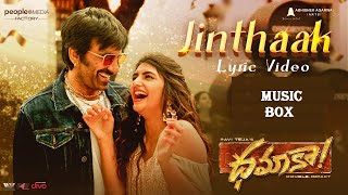 JINTHAAK LYRICAL VIDEO | DHAMAKA (TELUGU-2023) MUSIC BOX - RAVI TEJA | SREELEELA | BHEEMS CECIROLEO