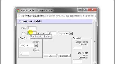 Insertar tablas en el editor de Moodle
