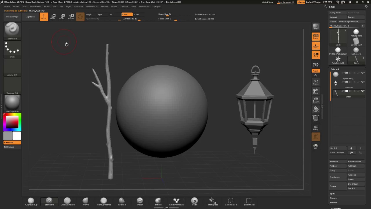how to import subtools in zbrush