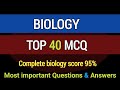 Top 40 biology mcqs  practice questions for students  multiple choice quiz