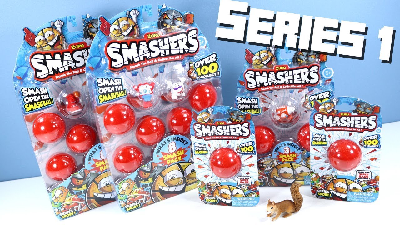 SMASHERS Series 1 Sport Red Ball Throw Smash Surprise! Zuru