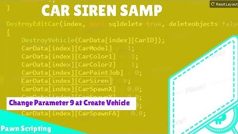 How Add Variable Siren Scripting Parameter Function SAMP Pawn Texture Studio CreateVehicle Gamemode